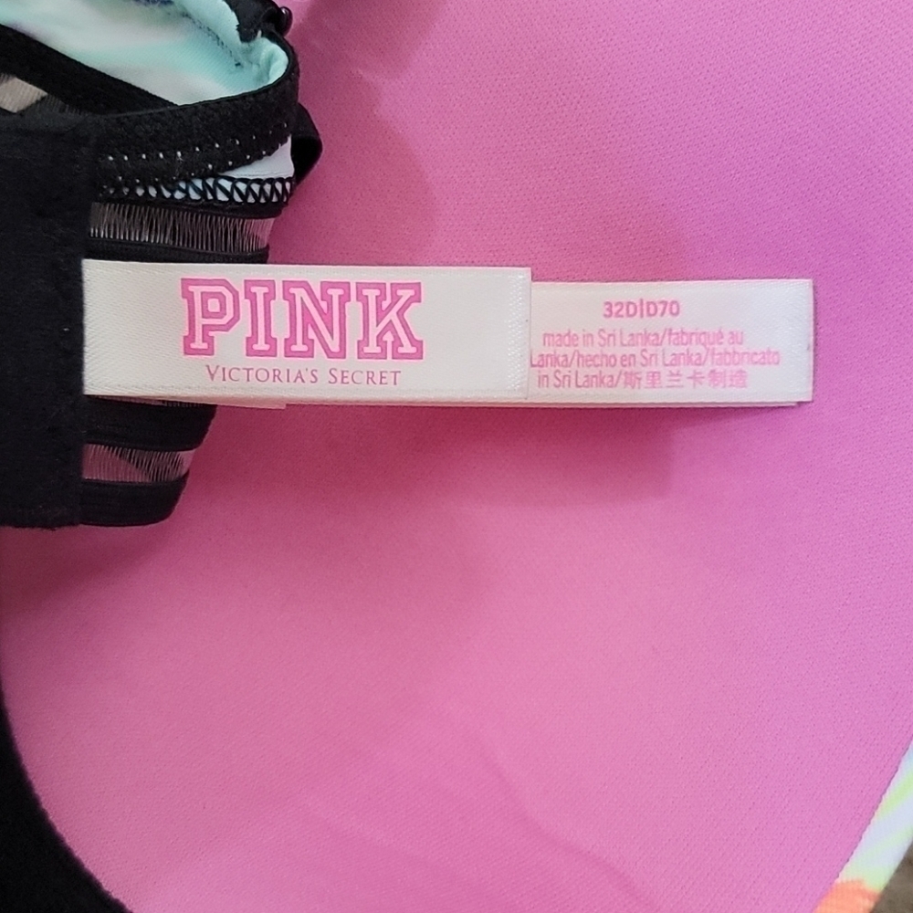 PINK Victoria's Secret Tropical Floral Push-Up Bra Size 32D - Picture 7 of 9